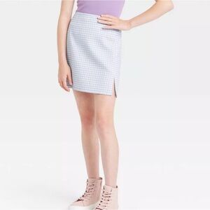 Art Class Light Blue Girls Gingham Skirt Size 7/8